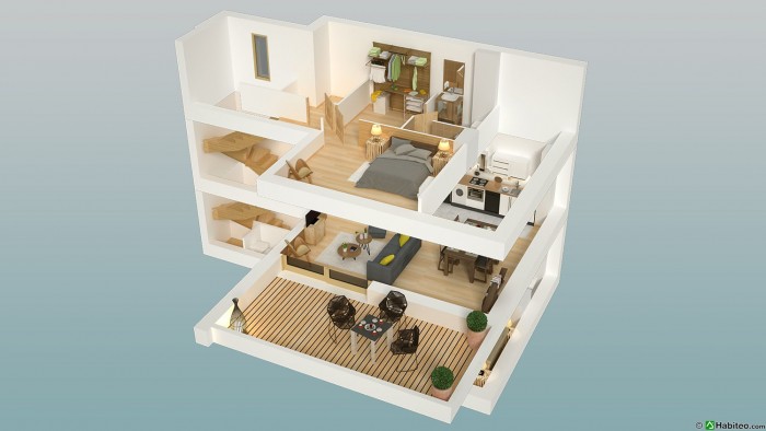 chalet plans 3D combloux